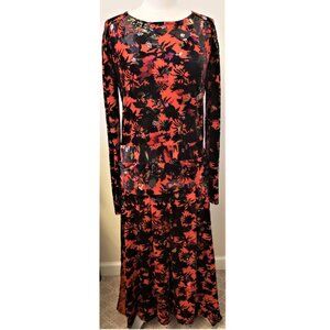 ZARA Maxi Dress Size-L Multicolor Floral Pattern